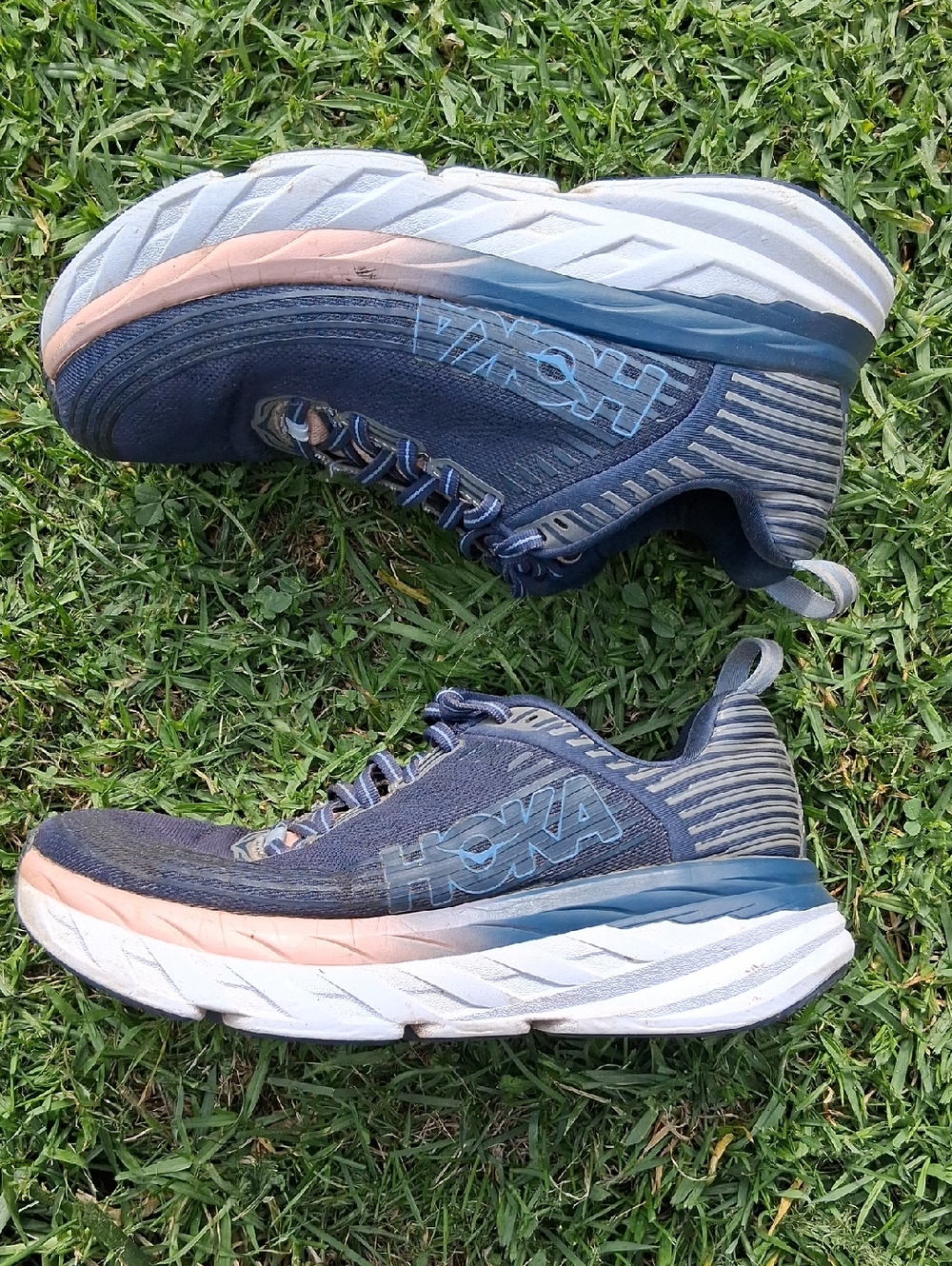 Hoka Bondi 7 Black and Pink Performance Running Shoe